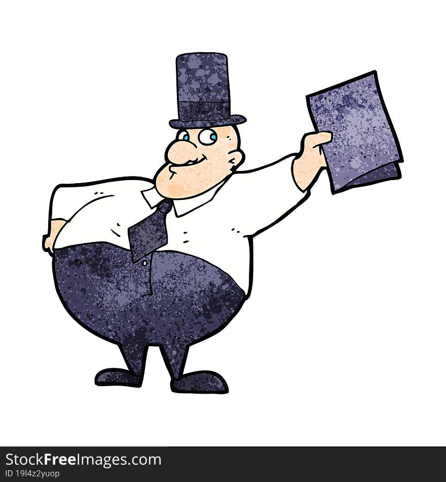 Cartoon Man Wearing Top Hat