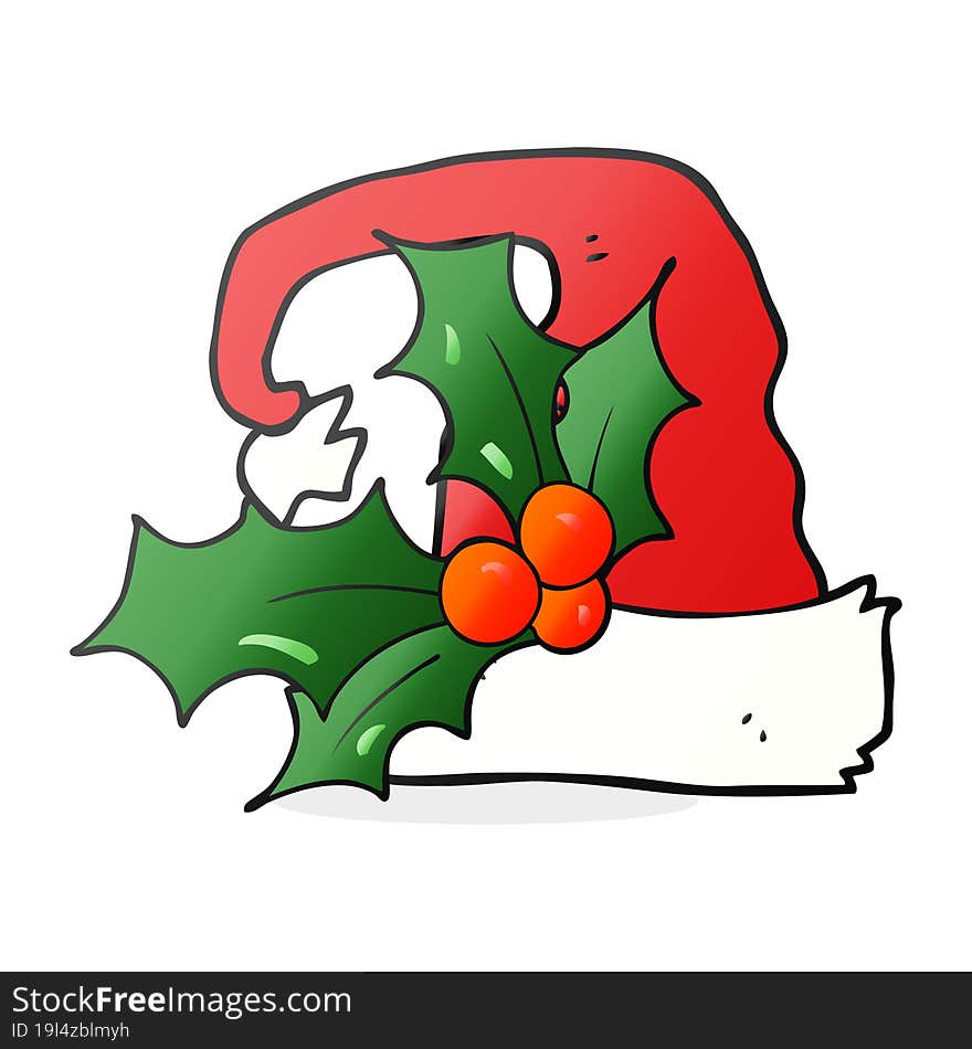 cartoon christmas holly hat