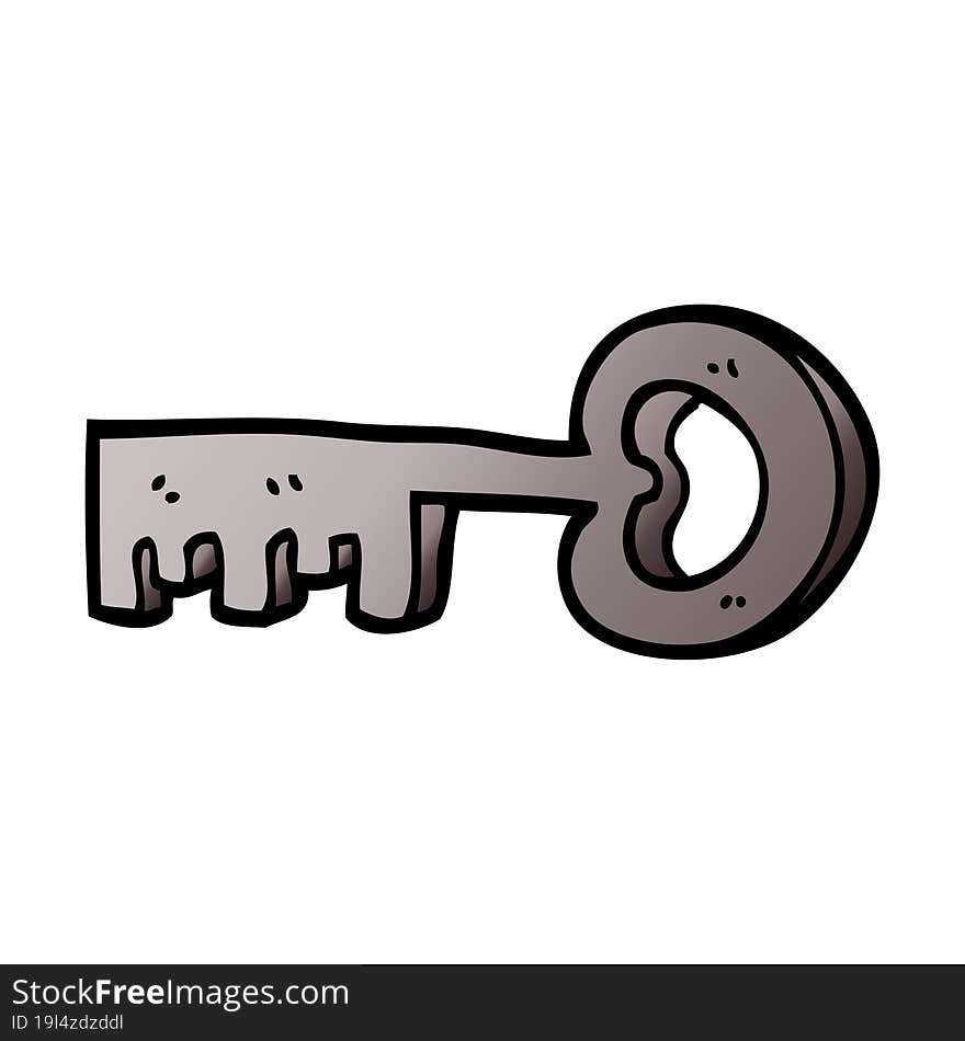 cartoon doodle metal key