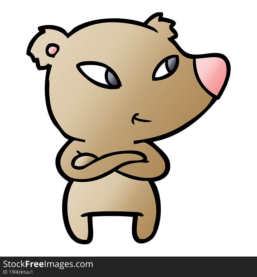 cute cartoon bear with crossed arms. cute cartoon bear with crossed arms