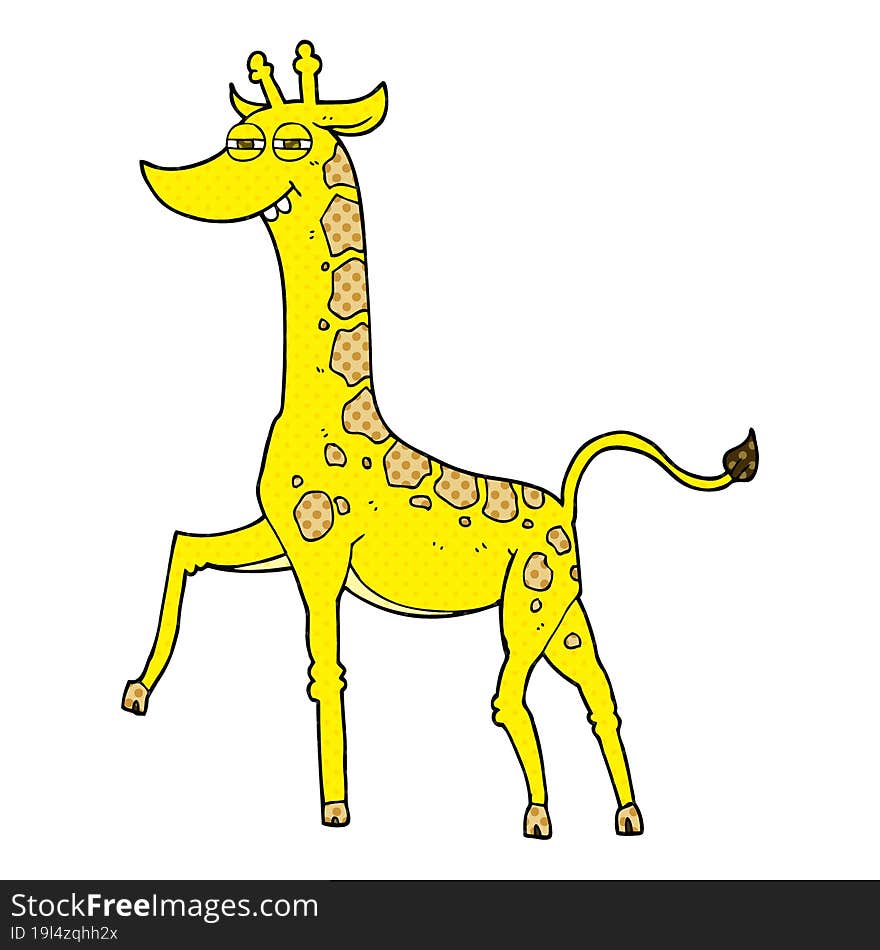 freehand drawn cartoon giraffe