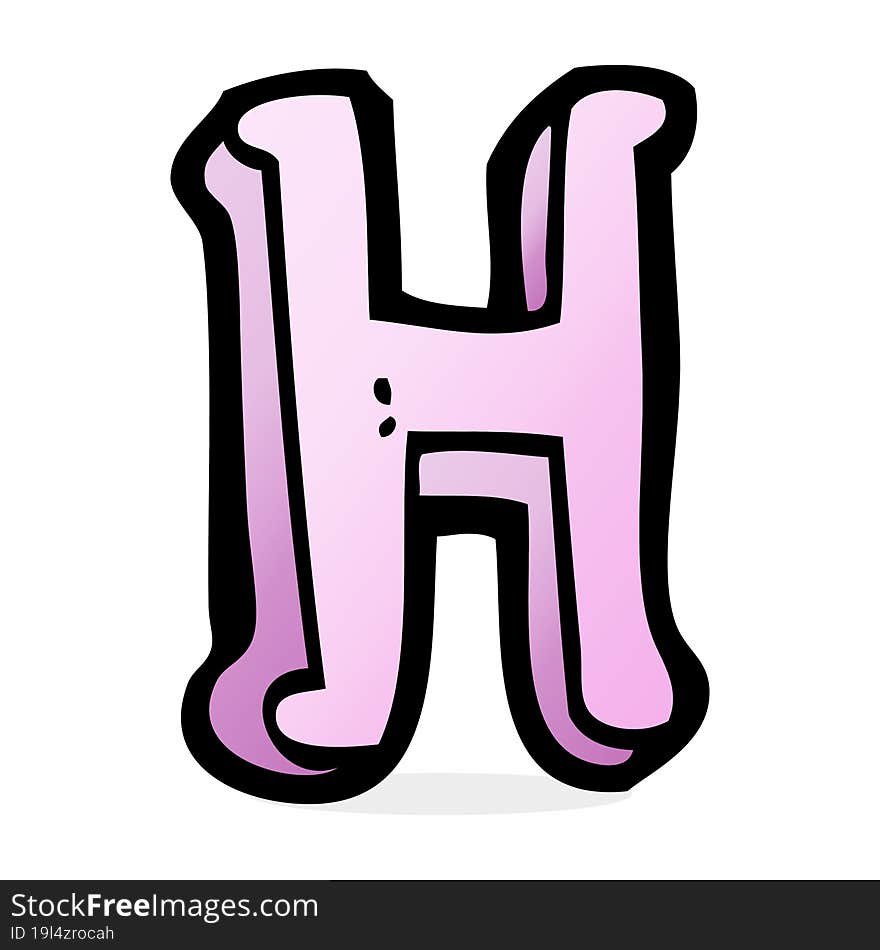 cartoon letter H