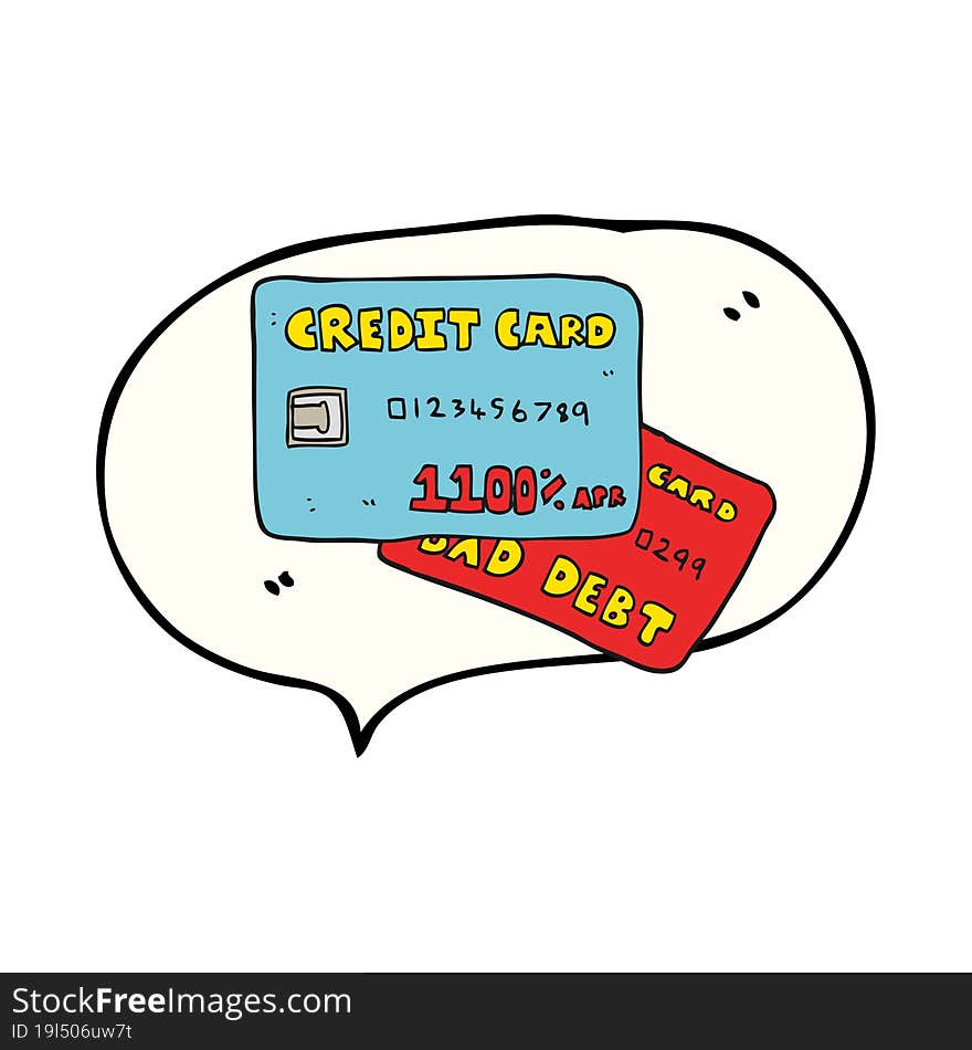 speech bubble cartoon credit cards