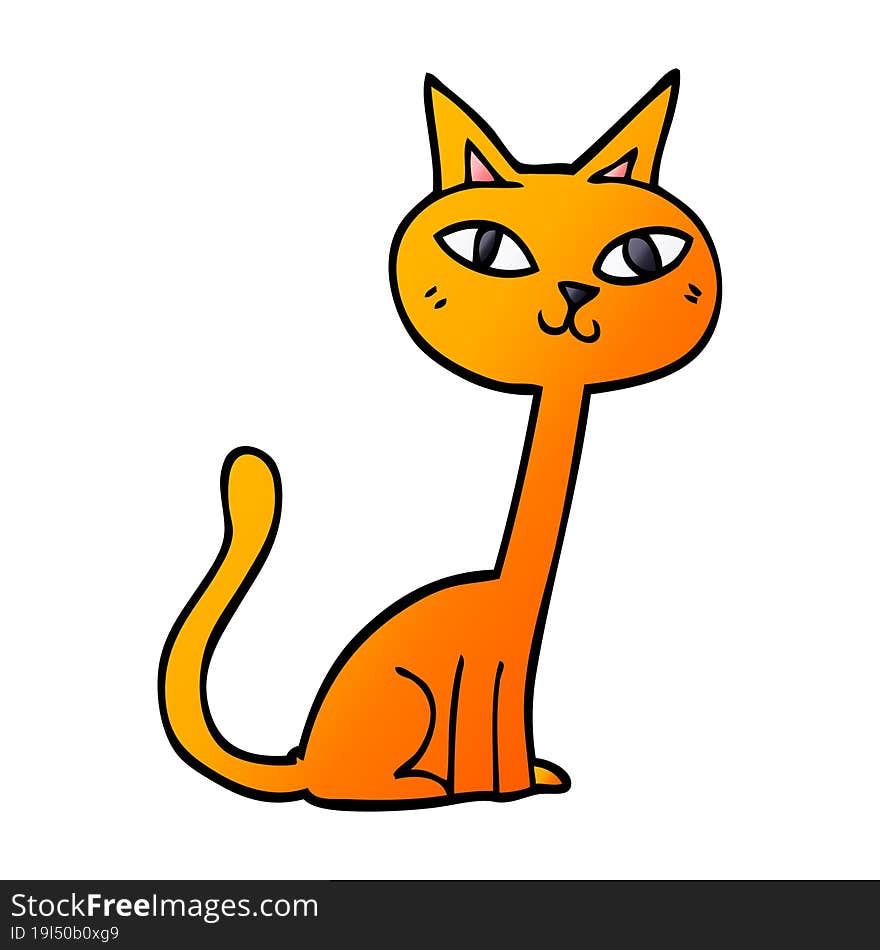 cartoon doodle cat