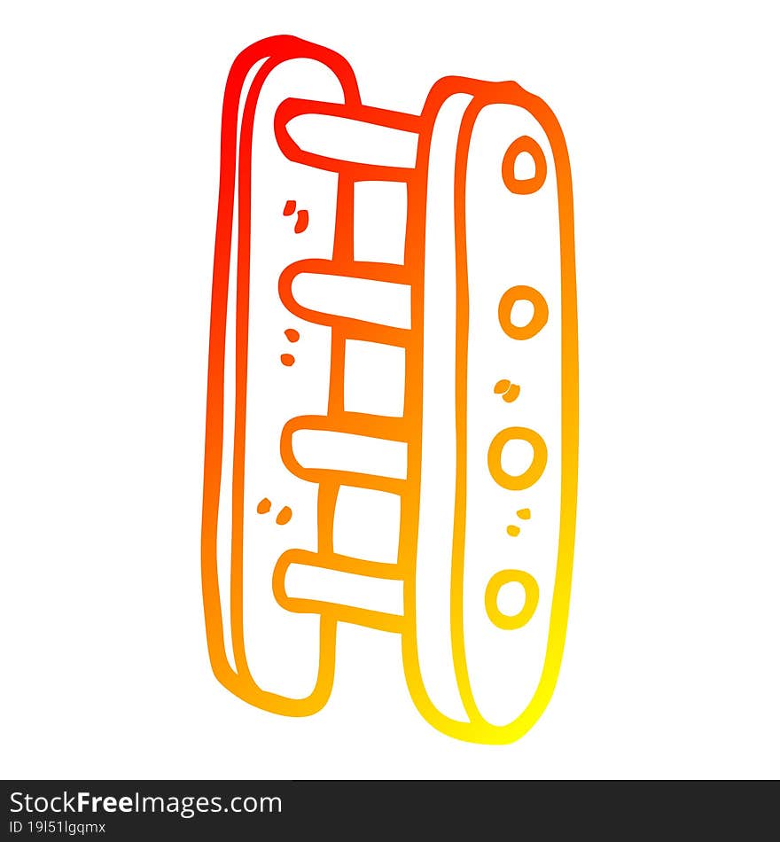 warm gradient line drawing cartoon tall ladder