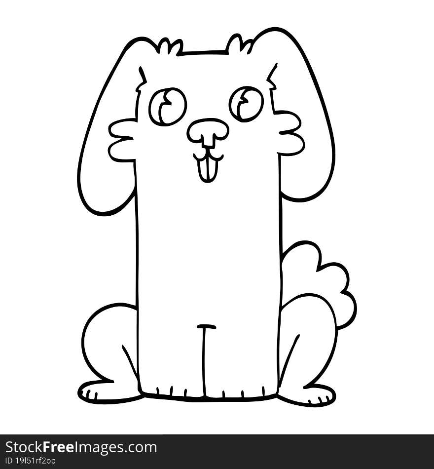 Line Drawing Cartoon Cute Bunny