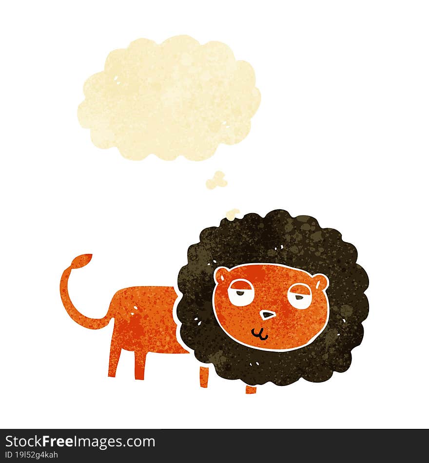 cartoon lion with thought bubble