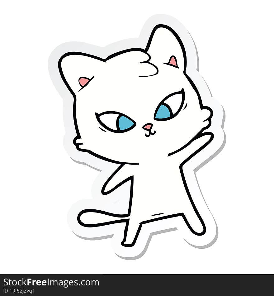 sticker of a cute cartoon cat