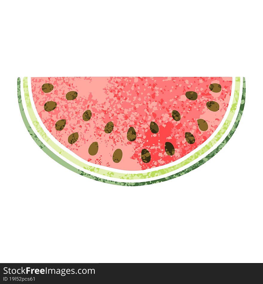 quirky retro illustration style cartoon watermelon