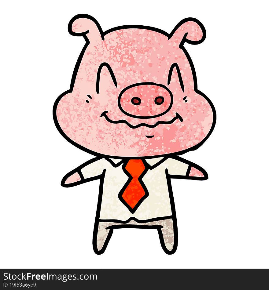 nervous cartoon pig boss. nervous cartoon pig boss