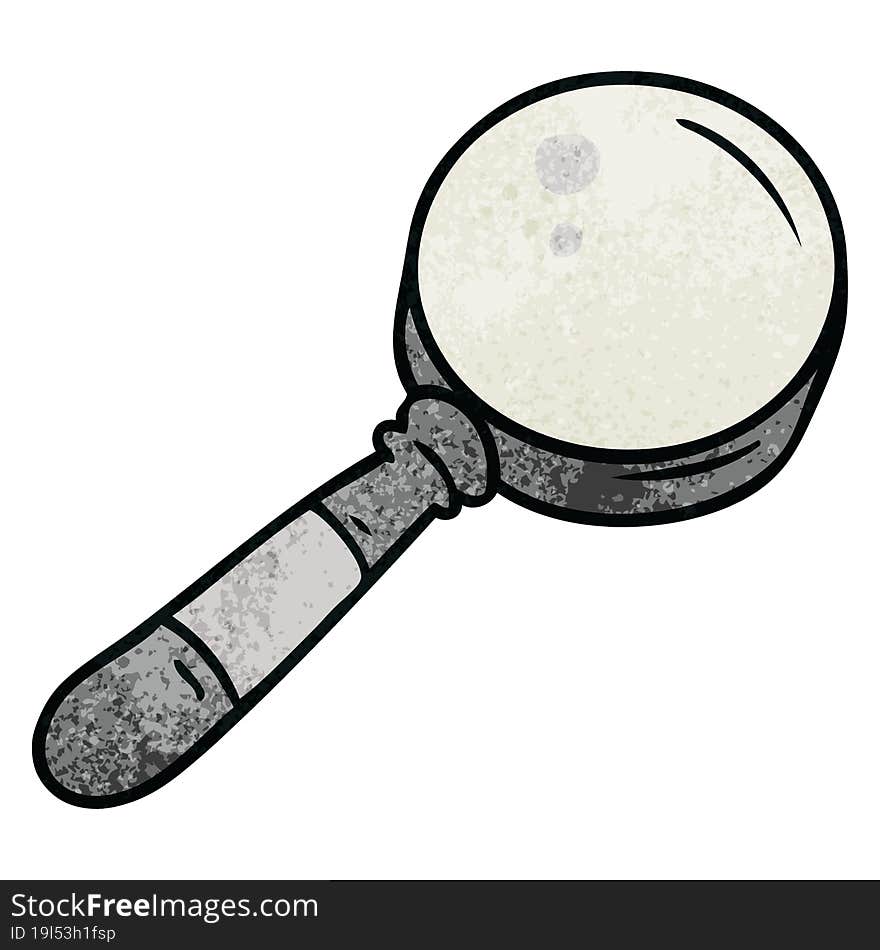 textured cartoon doodle of a magnifying glass