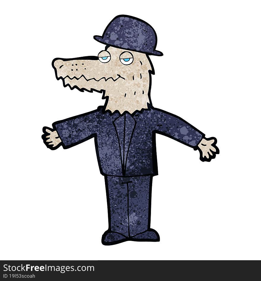 cartoon werewolf wearing hat