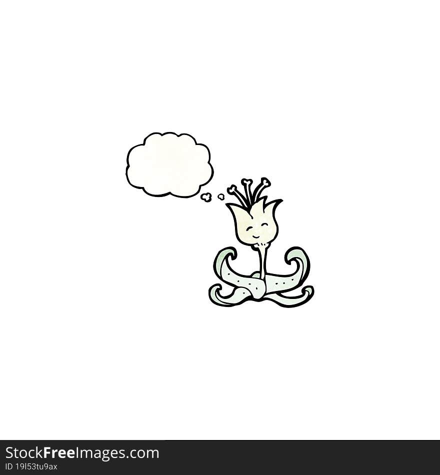 Cartoon Flower With Thought Bubble