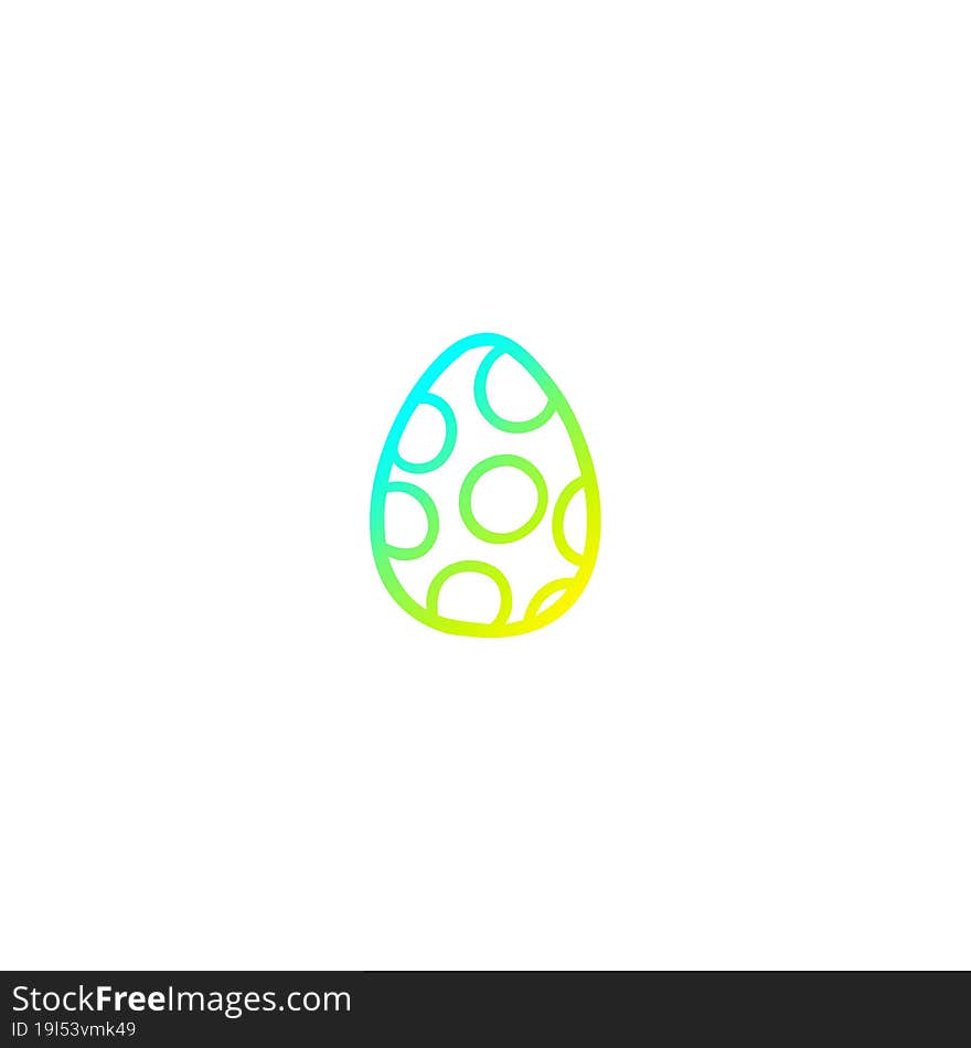 Cold Gradient Line Drawing Cartoon Painted Easter Egg