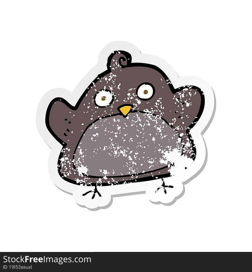 Retro Distressed Sticker Of A Cartoon Bird