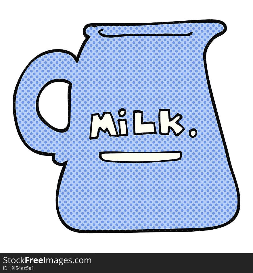 freehand drawn cartoon milk jug