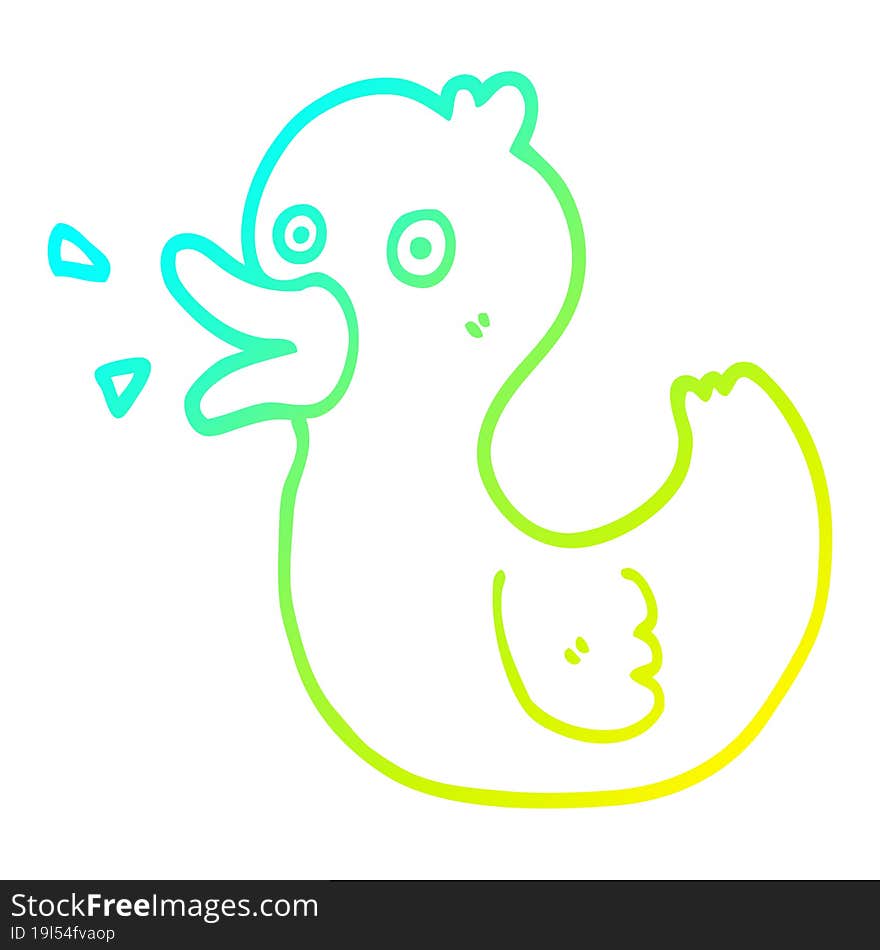 cold gradient line drawing cartoon quacking duck