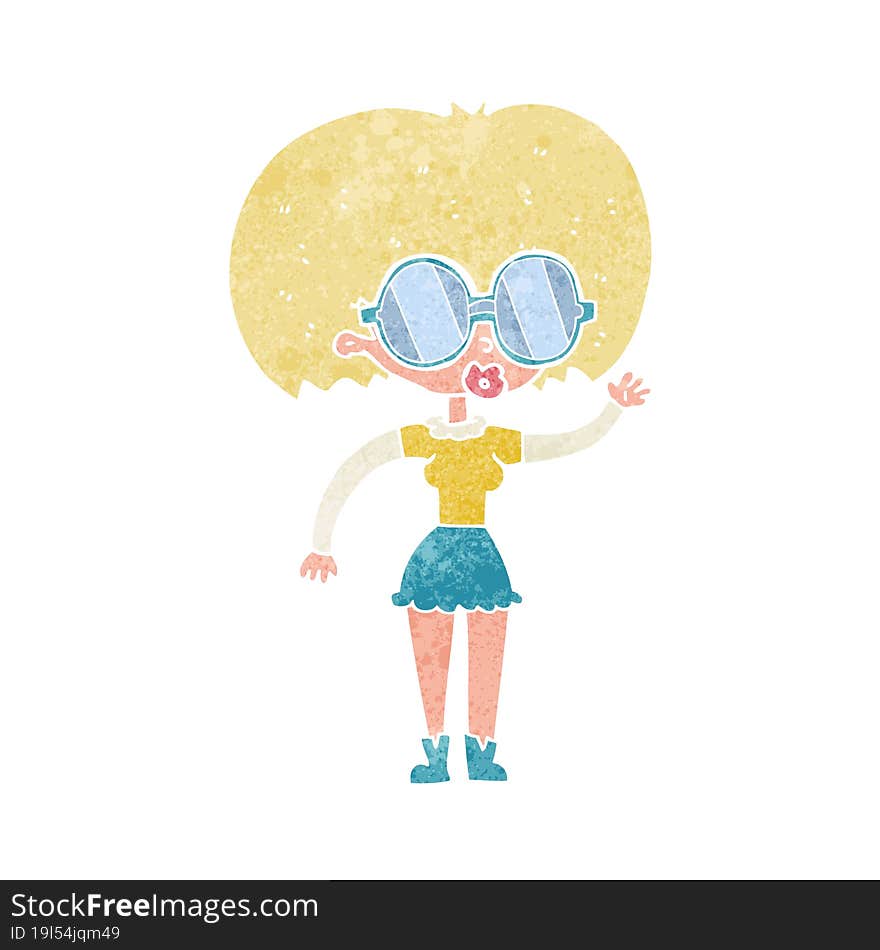 cartoon woman wearing spectacles