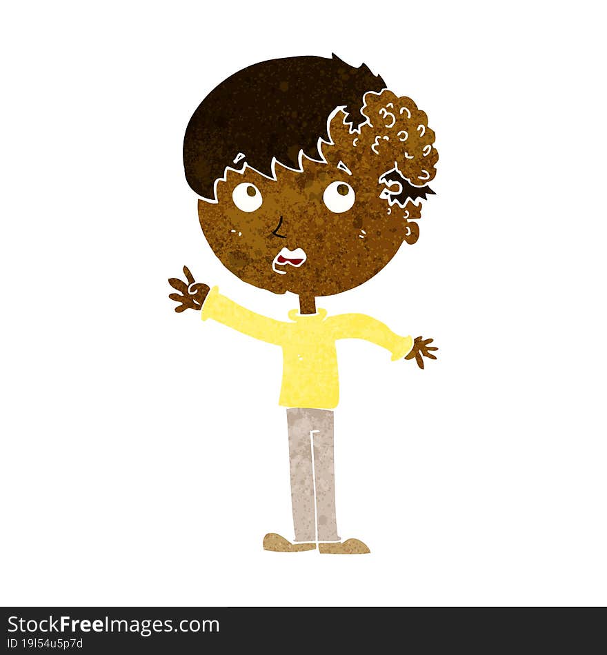 cartoon boy with growth on head