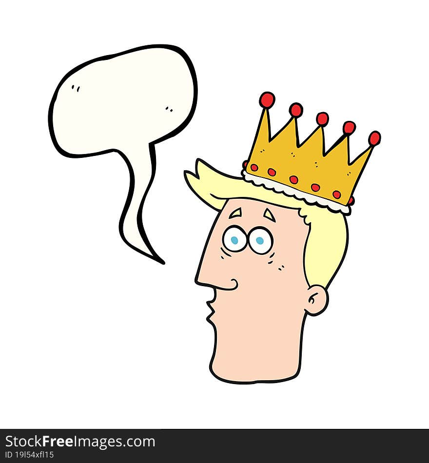 Speech Bubble Cartoon Kings Head