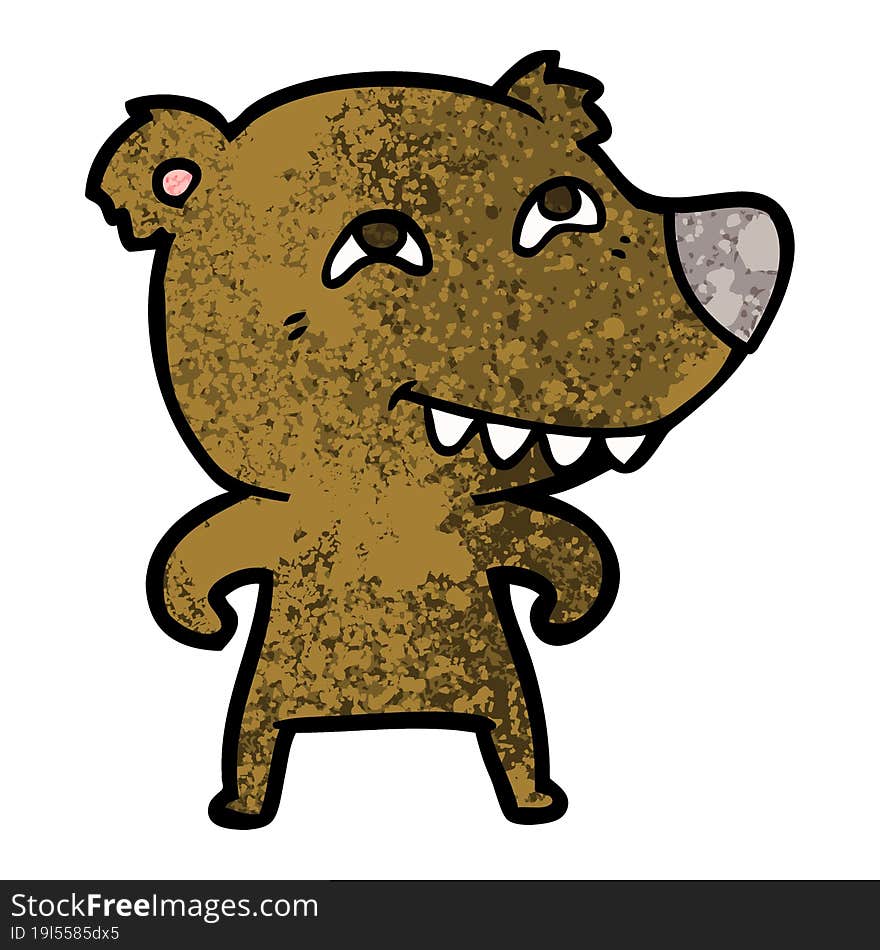 cartoon bear showing teeth. cartoon bear showing teeth