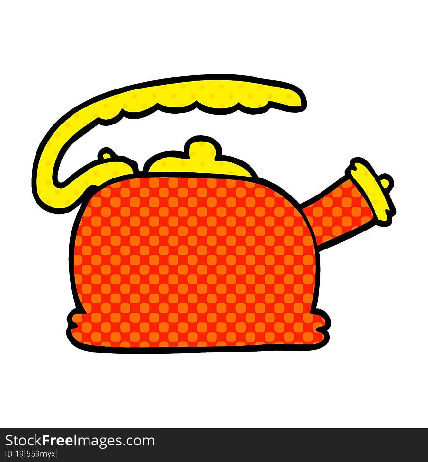 cartoon doodle whistling kettle