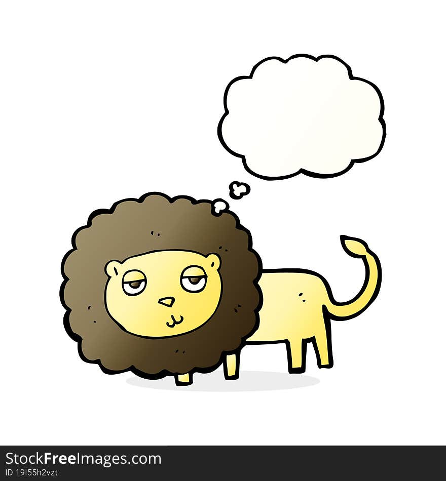 Cartoon Lion With Thought Bubble