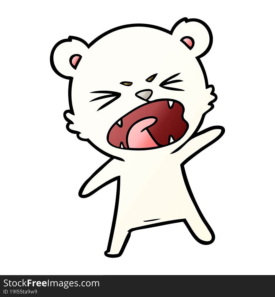 angry cartoon polar bear. angry cartoon polar bear