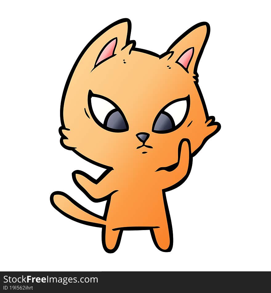 confused cartoon cat. confused cartoon cat