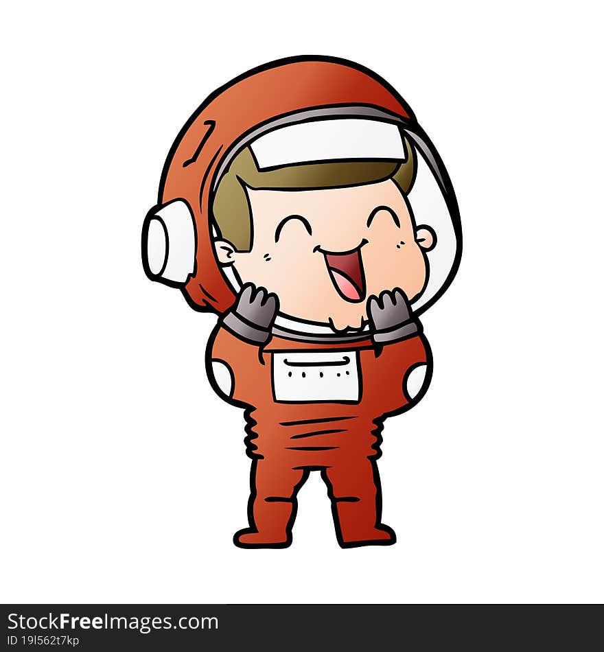 happy cartoon astronaut. happy cartoon astronaut