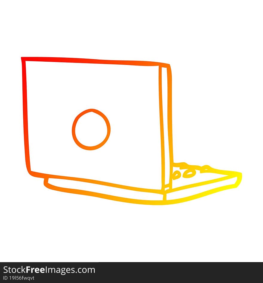 warm gradient line drawing laptop computer