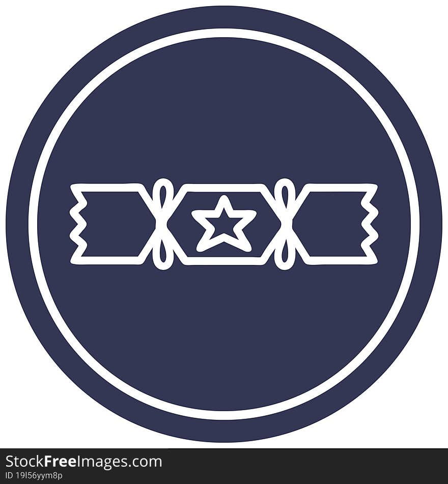 christmas cracker circular icon symbol