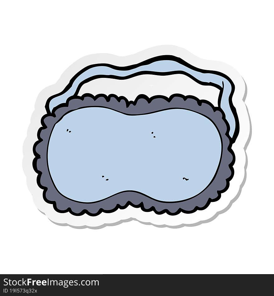 sticker of a cartoon sleeping mask