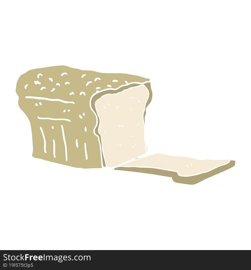 Flat Color Illustration Of A Cartoon Bread