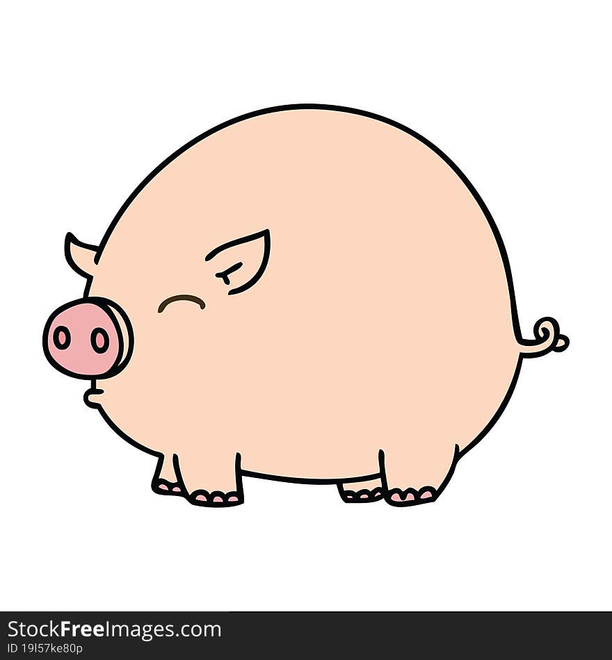 quirky hand drawn cartoon pig