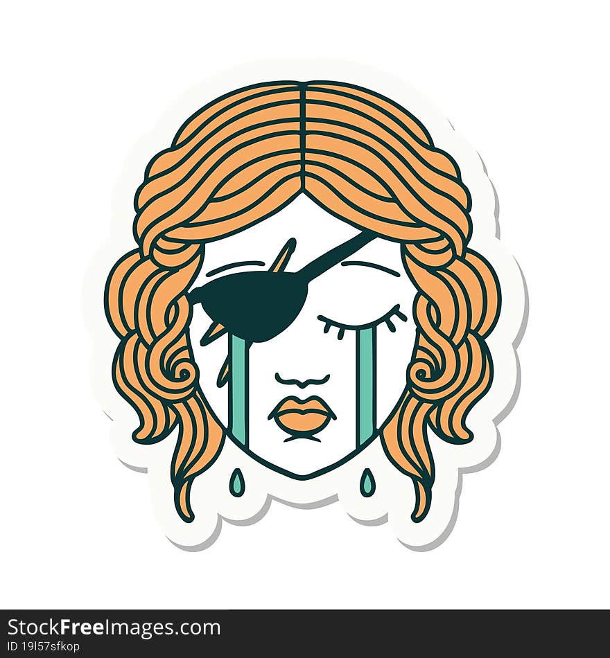 crying human rogue character sticker