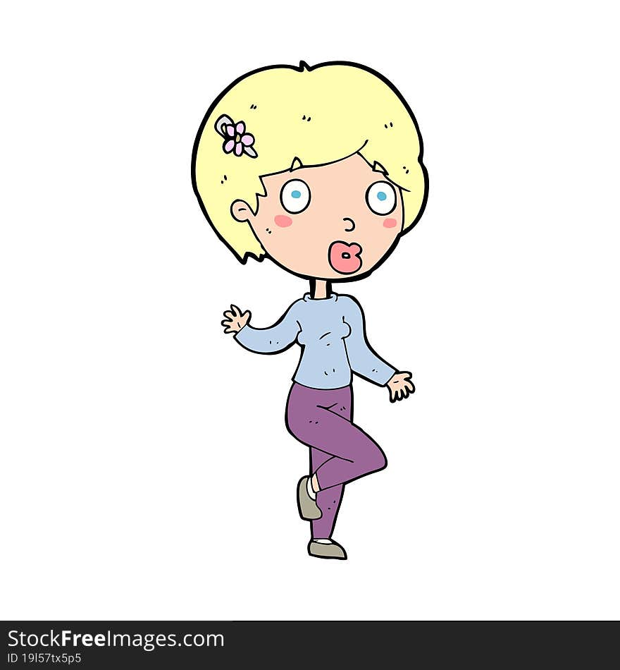 cartoon suprised woman