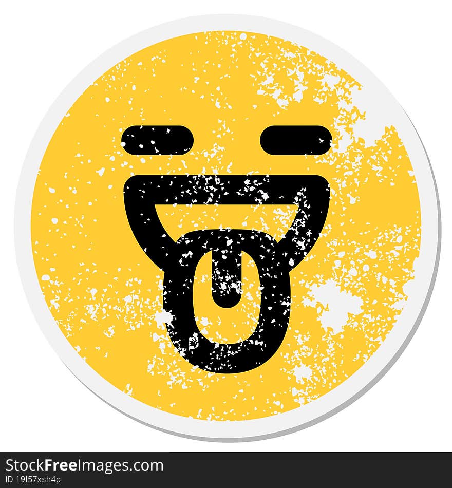 happy enjoyment face circular sticker