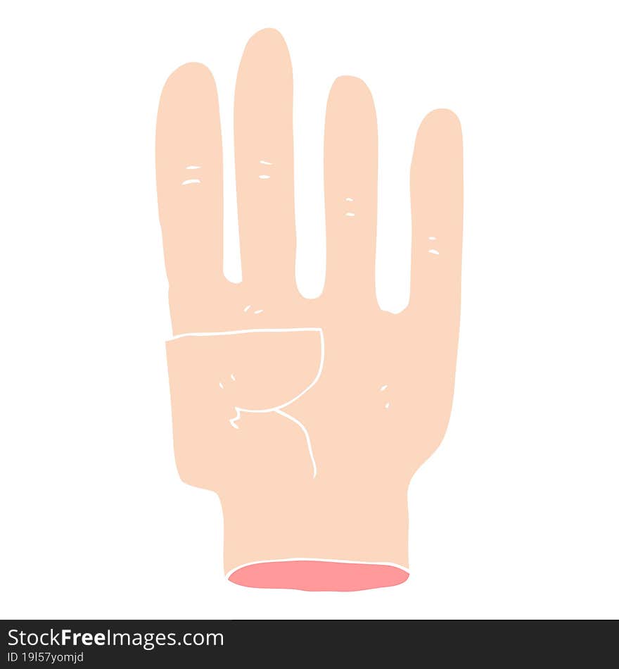 flat color illustration of hand. flat color illustration of hand