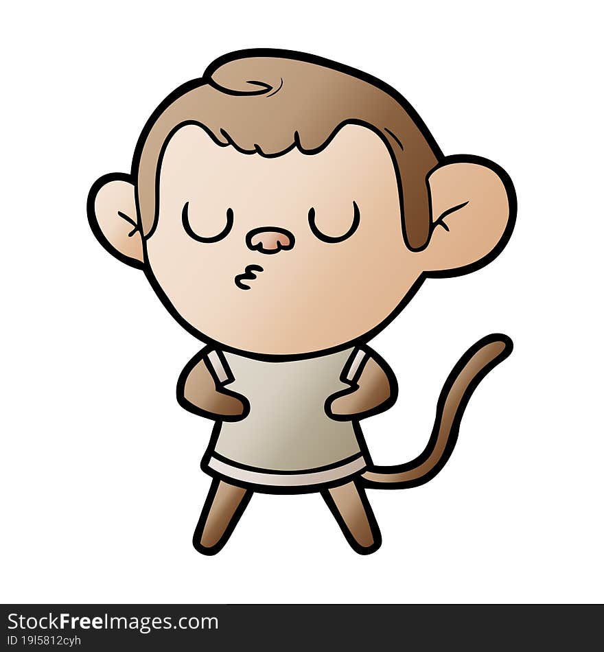 cartoon calm monkey. cartoon calm monkey