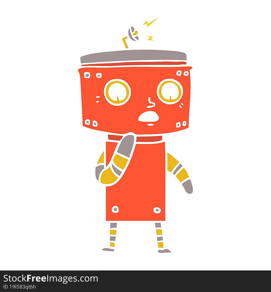 Uncertain Flat Color Style Cartoon Robot