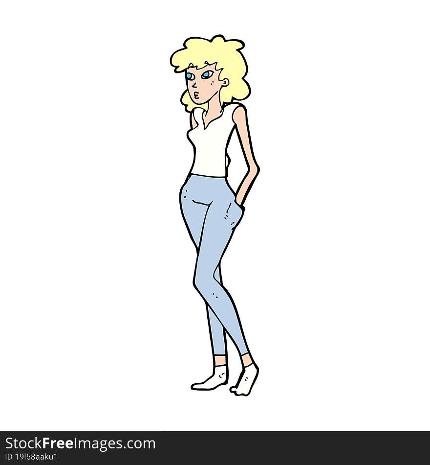 cartoon pretty woman