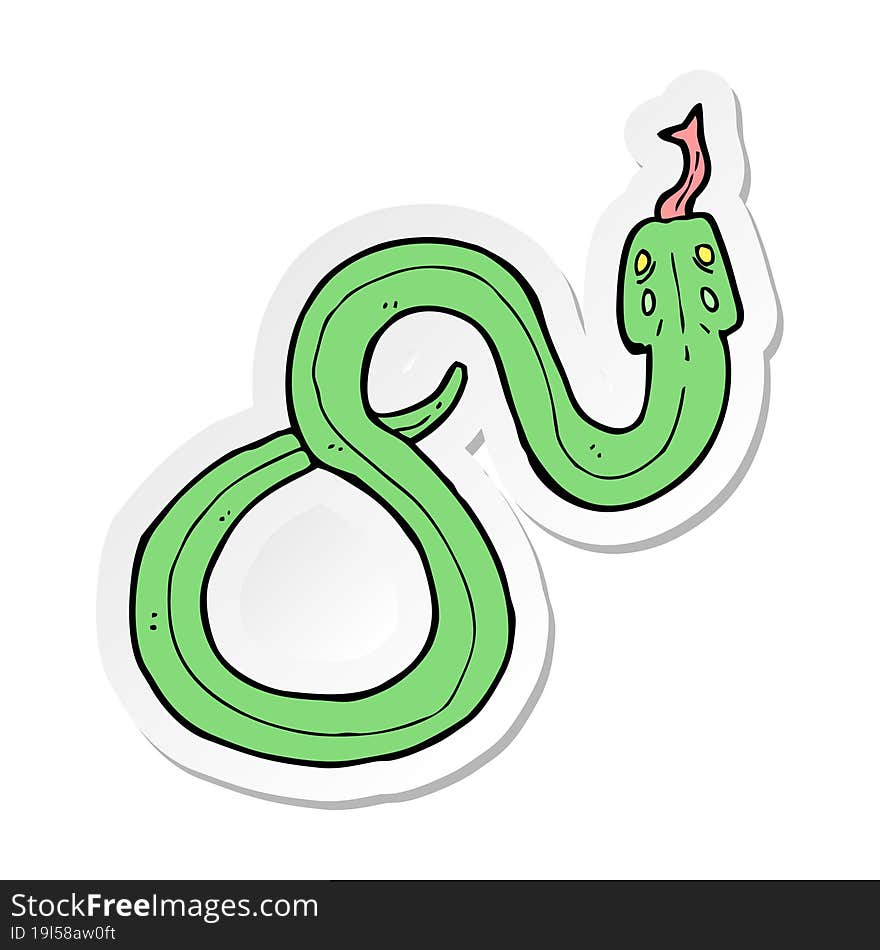 sticker of a cartoon snake