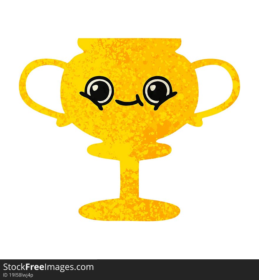 retro illustration style cartoon of a trophy