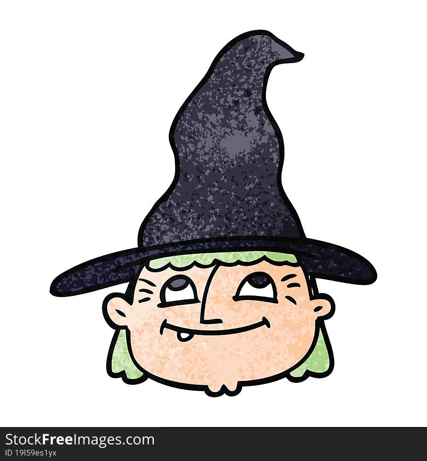 Cartoon Doodle Witch Face