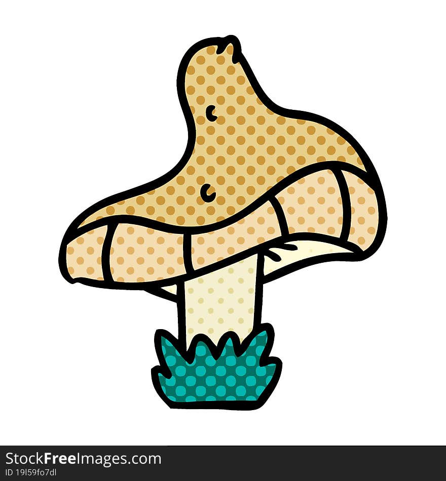 hand drawn cartoon doodle of a single mushroom