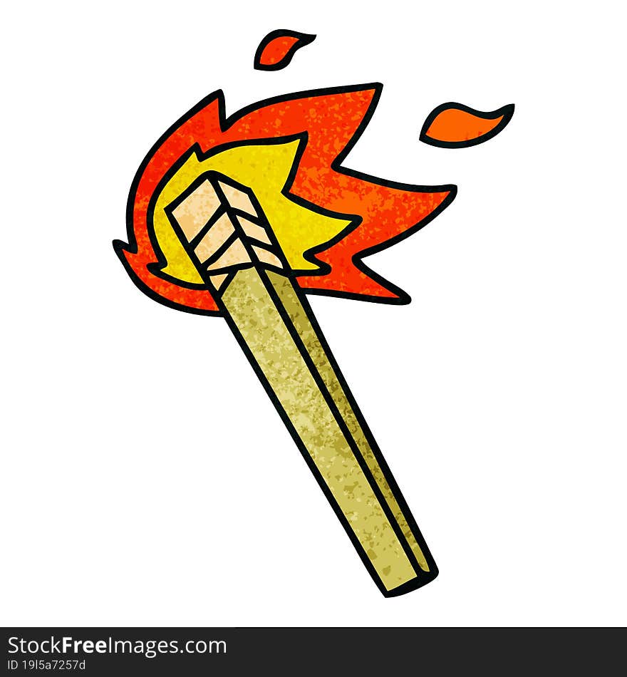 quirky hand drawn cartoon lit torch