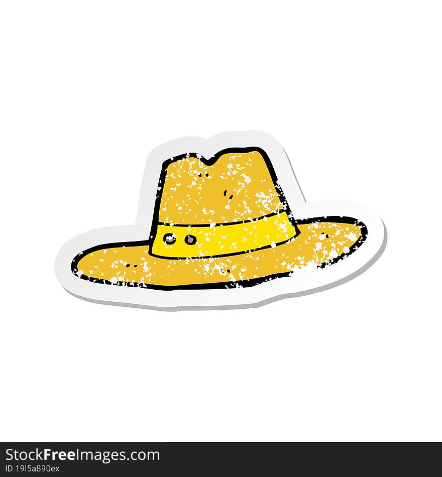 retro distressed sticker of a cartoon hat