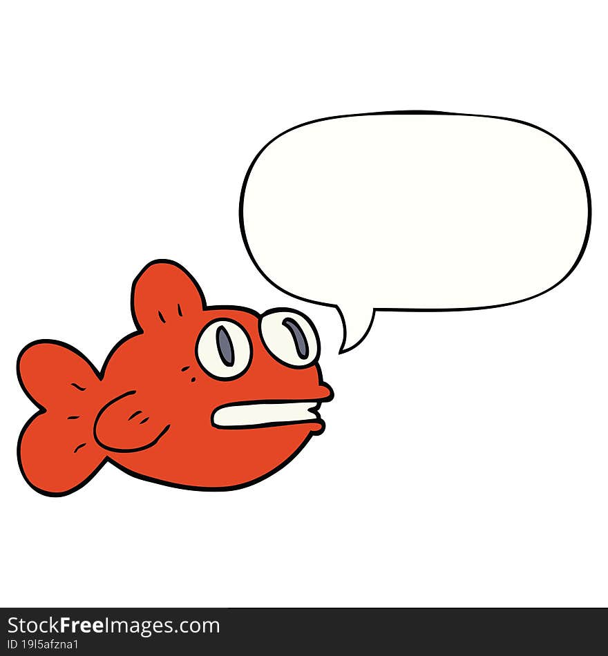 cartoon fish and speech bubble