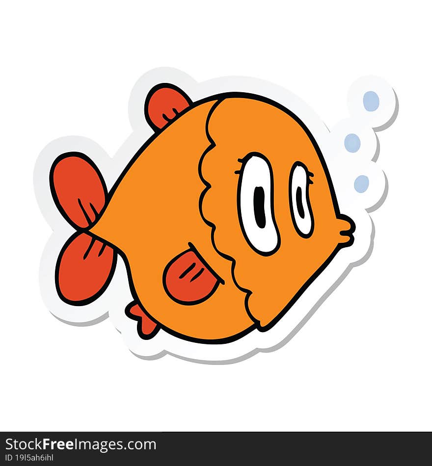 sticker of a cartoon fish